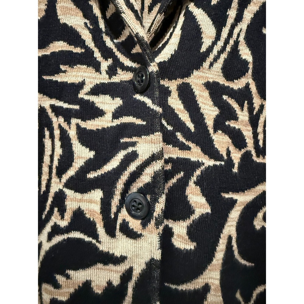 Peruvian Connection Knit Blazer Jacket Women Sz S Pima Tapestry Brown Black - Picture 4 of 7
